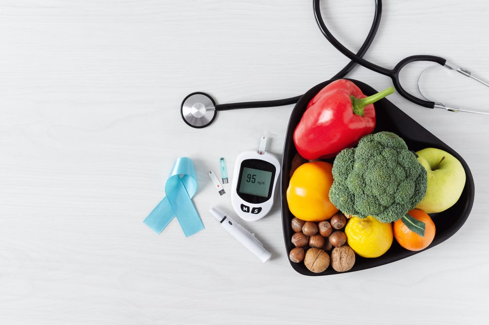 Organic Food with Diabetes Items Flatlay